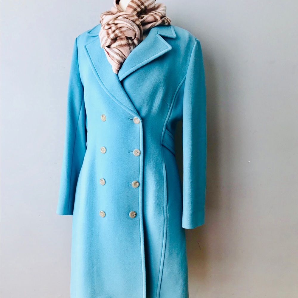 j Crew blue double breasted day coat sz 14 ❄️🎁